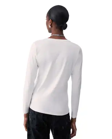 LIU JO LIU JO T-SHIRT MANICHE LUNGHE CON PAILETTES BIANCO BIANCO