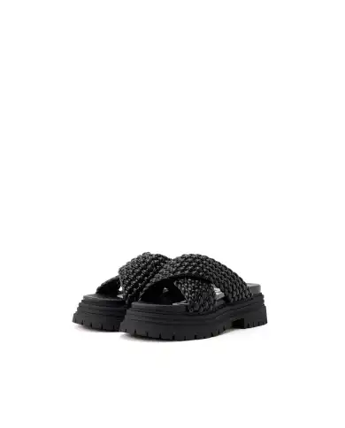 BUFFALO BUFFALO CIABATTINE LENNOX CROSS NERO NERO