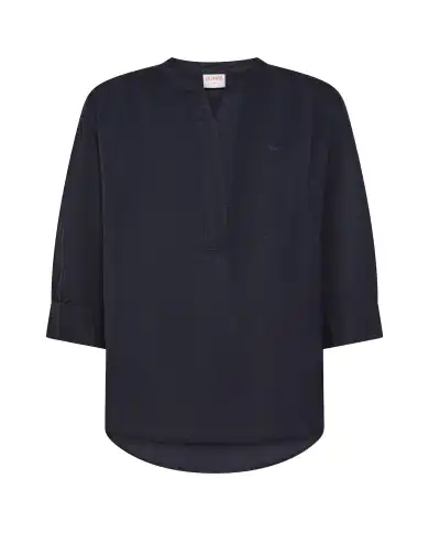 SUN 68 SUN 68 BLUSA HENLEY LINEN BLU BLU