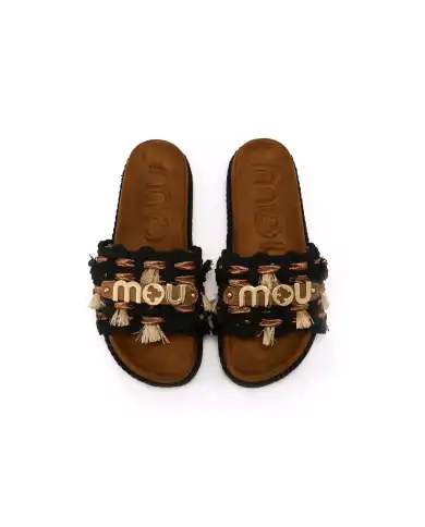 MOU MOU CIABATTINE MONOBAND ROPE NERO NERO