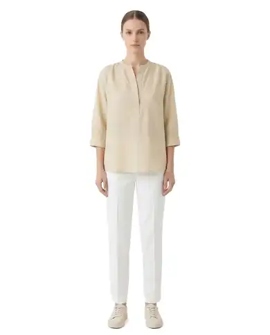SUN 68 SUN 68 BLUSA HENLEY LINEN BEIGE BEIGE