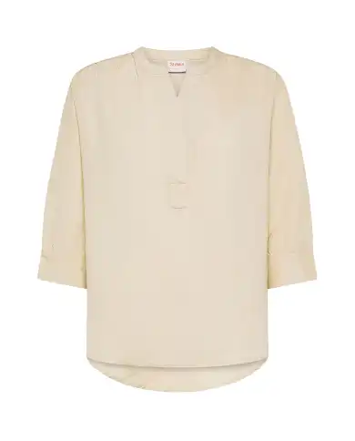 SUN 68 SUN 68 BLUSA HENLEY LINEN BEIGE BEIGE
