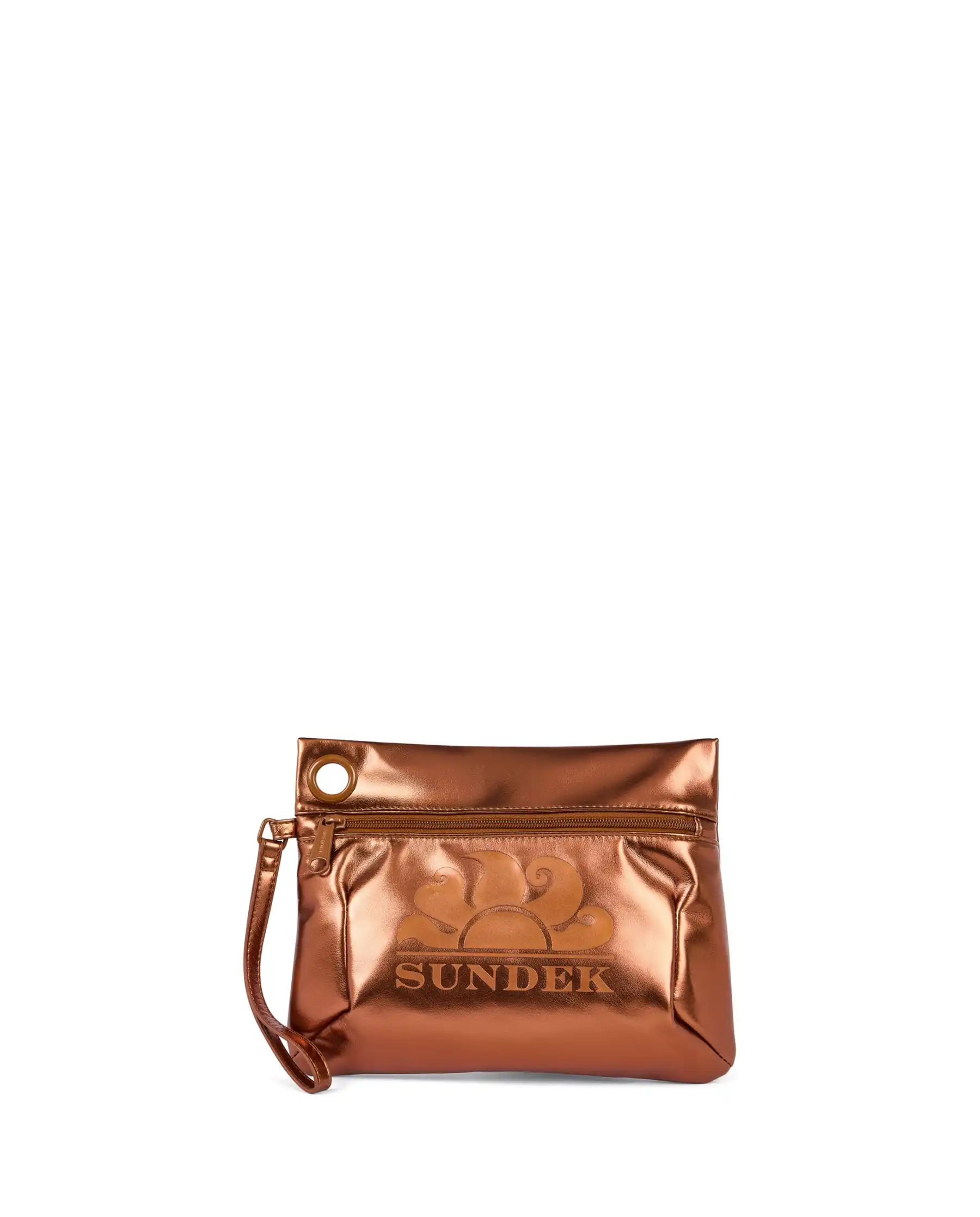 SUNDEK SUNDEK POCHETTE LAMINATED CLUTCH BRONZO BRONZO