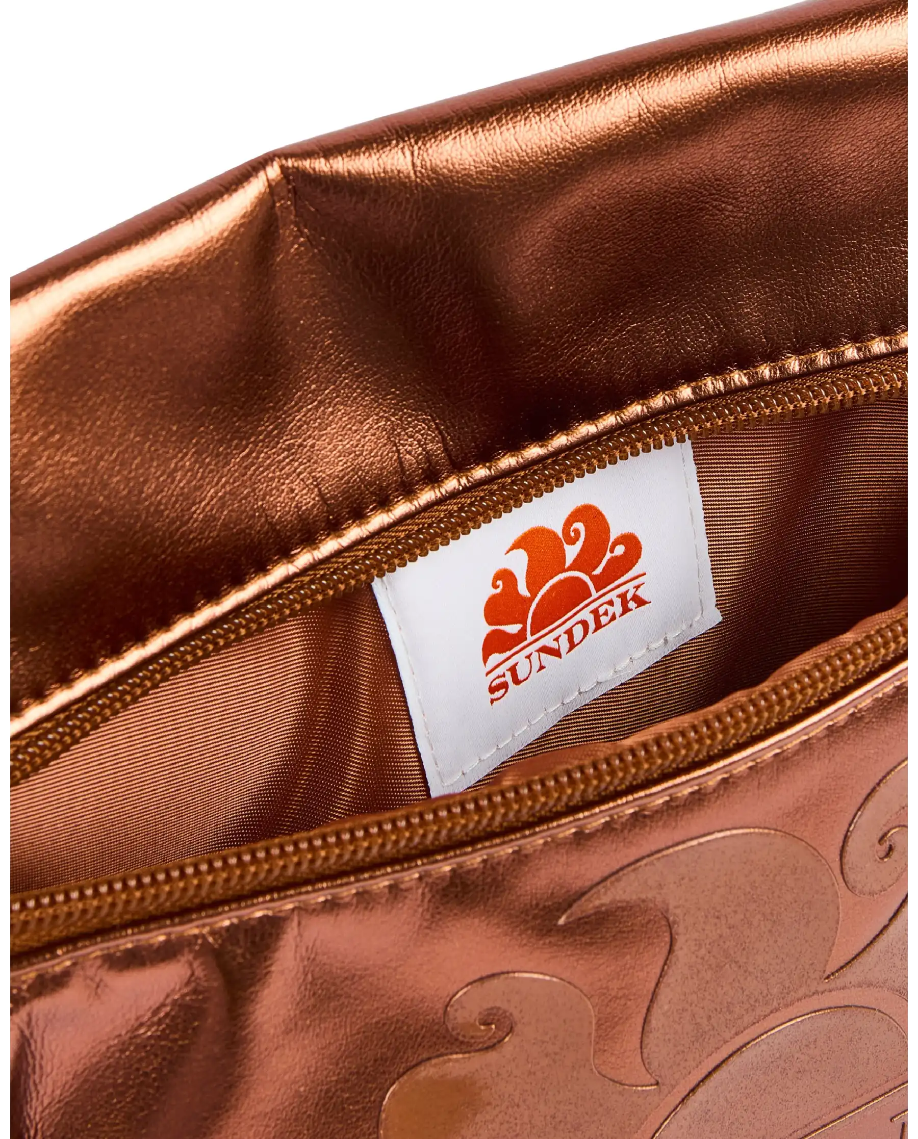 SUNDEK SUNDEK POCHETTE LAMINATED CLUTCH BRONZO BRONZO