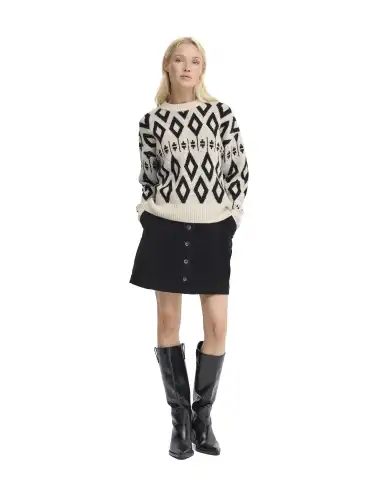 B.YOUNG B.YOUNG MAGLIONE MIRKO JACQUARD PANNA PANNA
