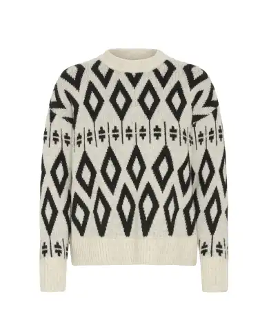 B.YOUNG B.YOUNG MAGLIONE MIRKO JACQUARD PANNA PANNA