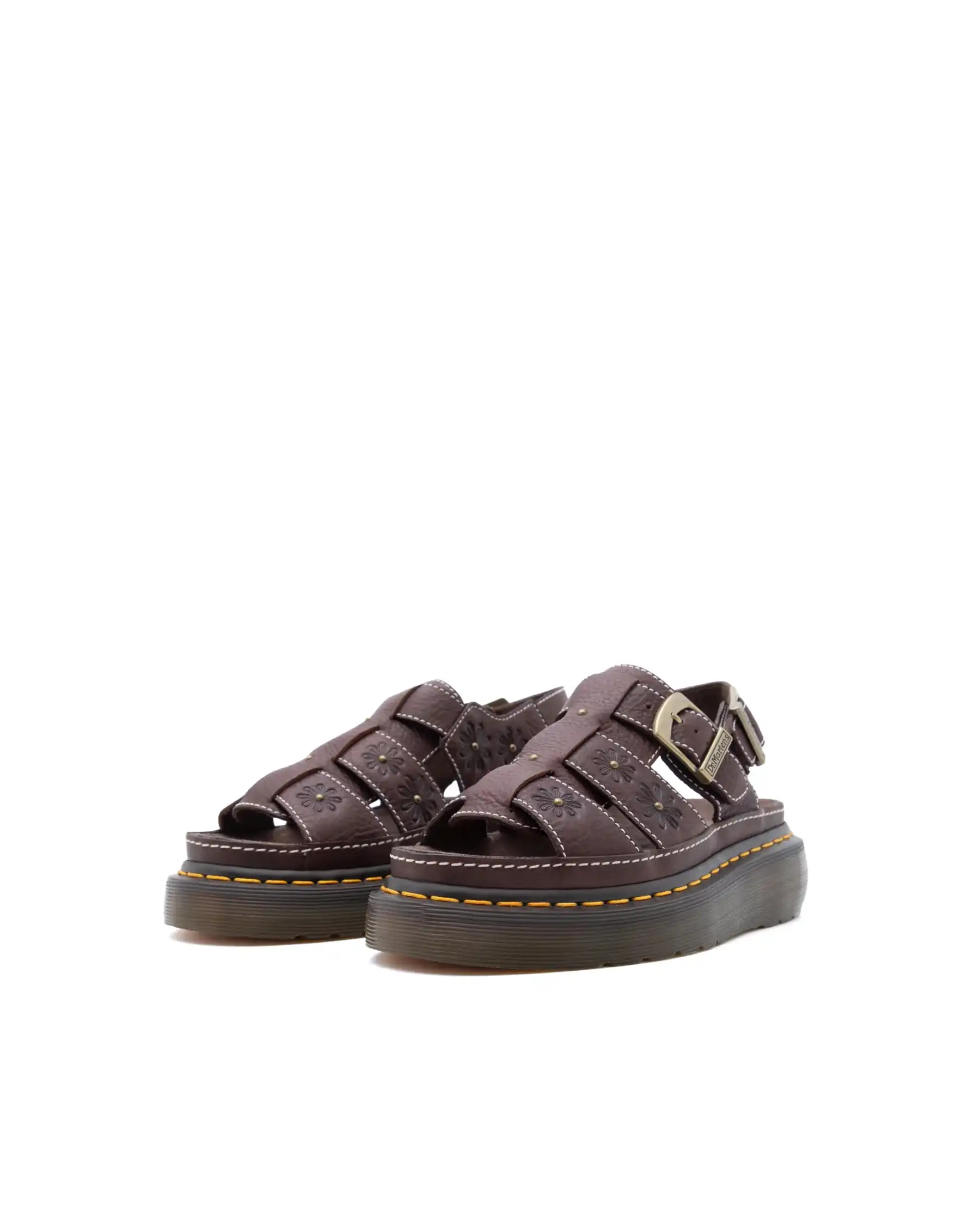 DR.MARTENS DR. MARTENS SANDALI WRENLIE FLOWER MARRONE MARRONE