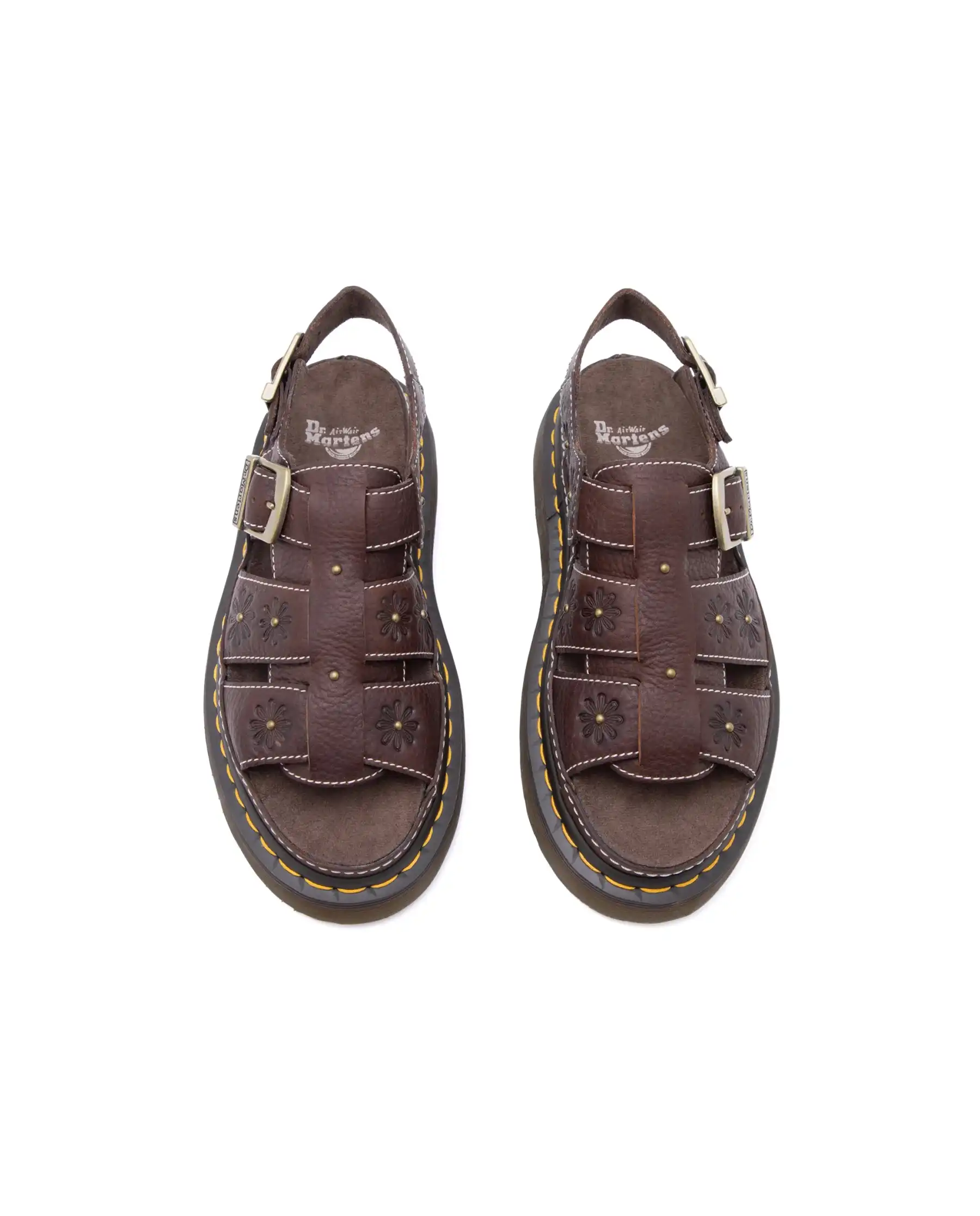 DR.MARTENS DR. MARTENS SANDALI WRENLIE FLOWER MARRONE MARRONE
