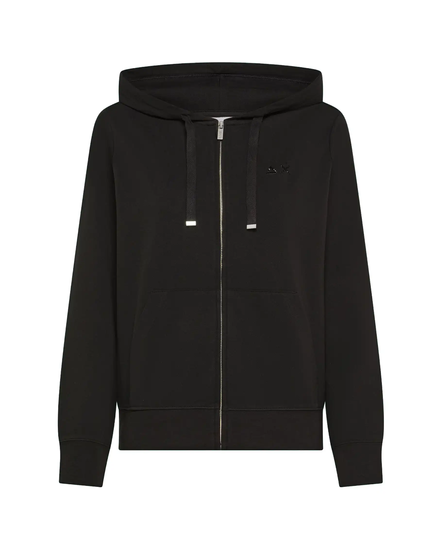 SUN68 SUN 68 FELPA HOODIE PIQUET NERO NERO