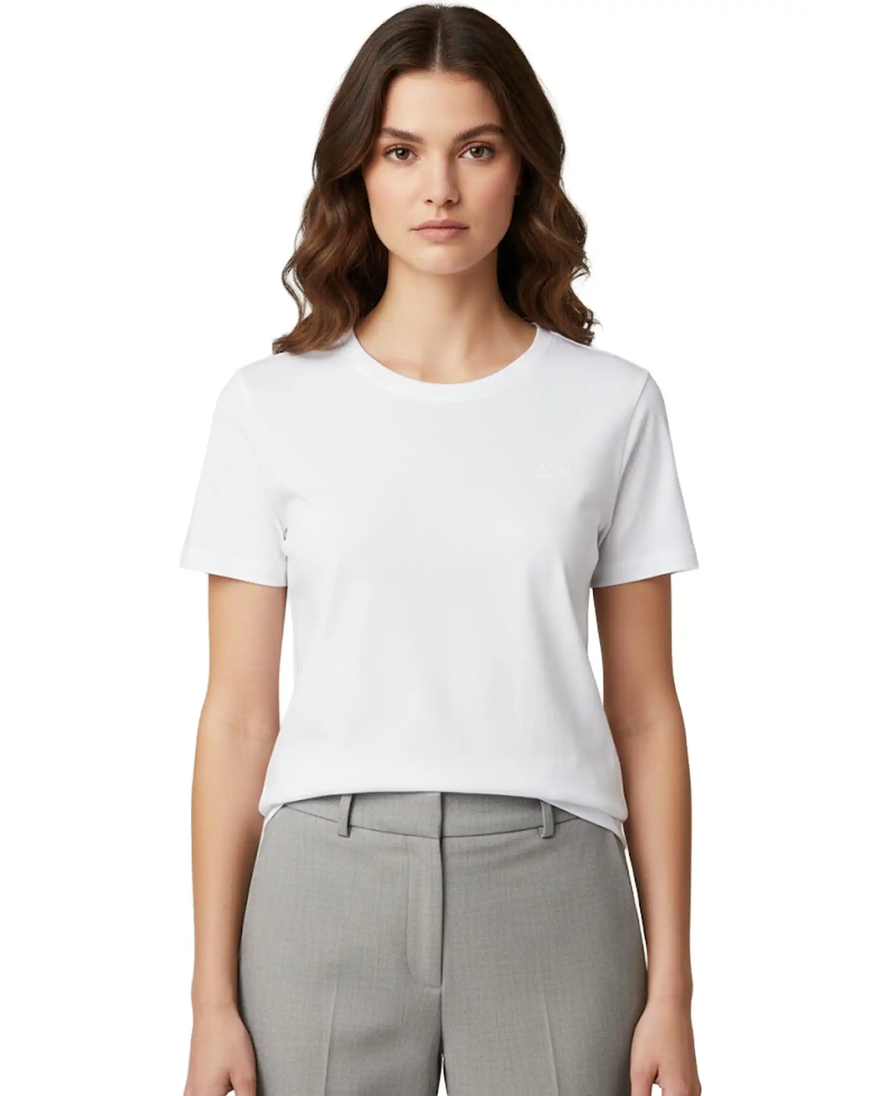SUN68 SUN 68 T-SHIRT PIQUET BIANCO BIANCO