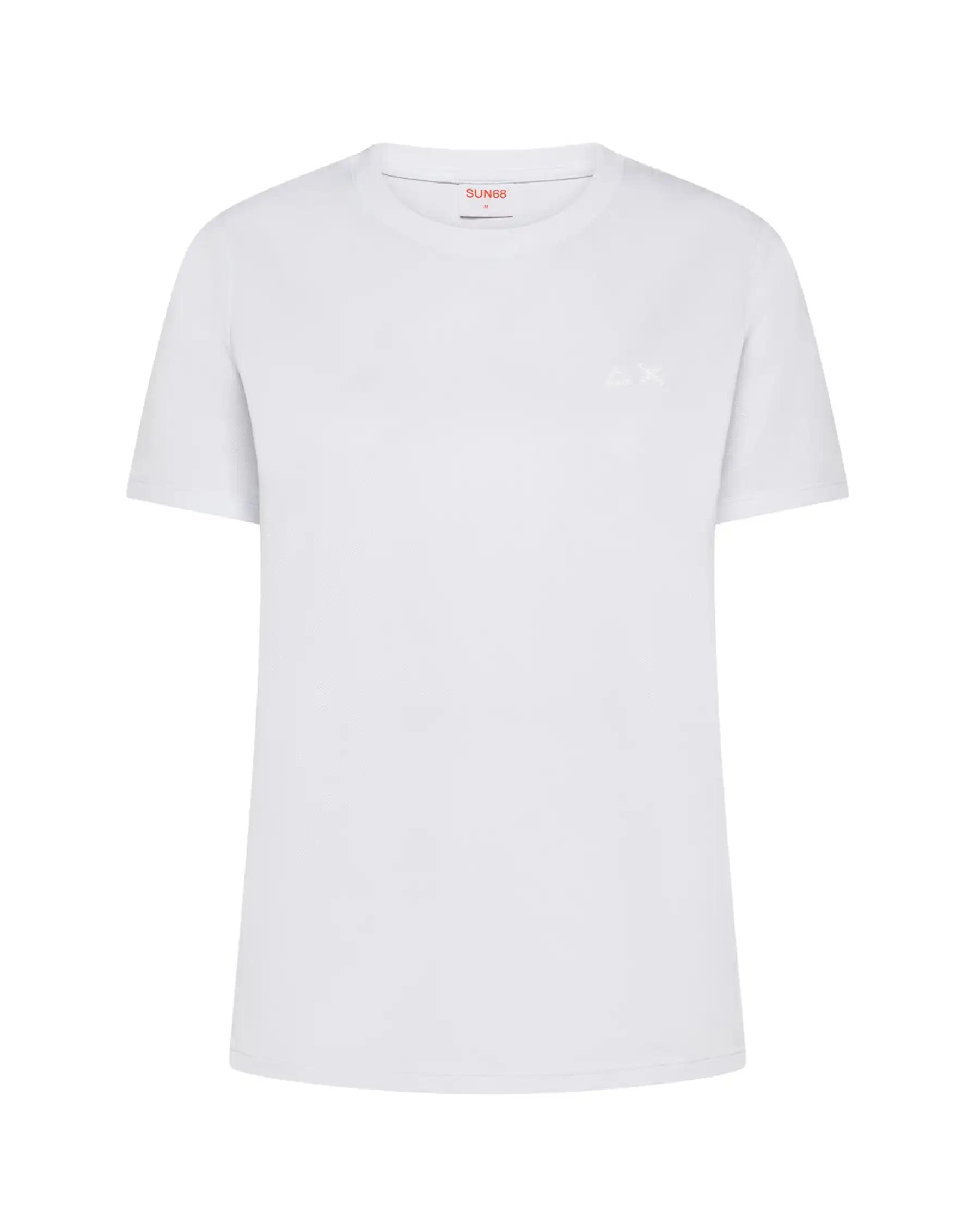 SUN68 SUN 68 T-SHIRT PIQUET BIANCO BIANCO