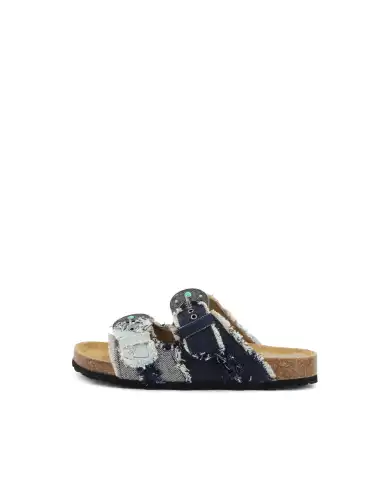 TAJI TAJI CIABATTINE BUCKLE PATCH BLU BLU