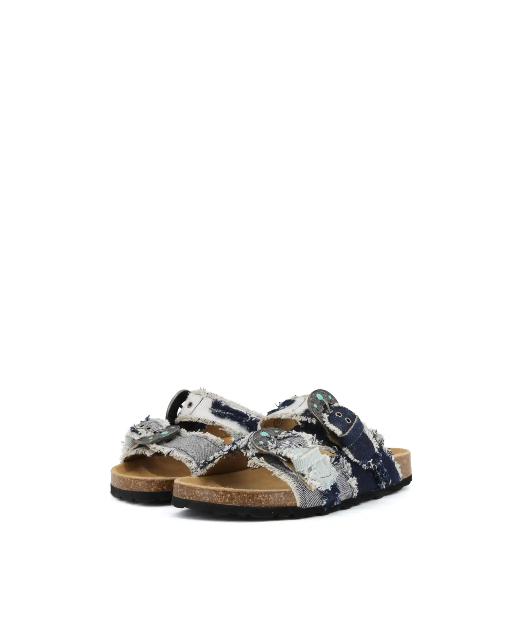 TAJI TAJI CIABATTINE BUCKLE PATCH BLU BLU