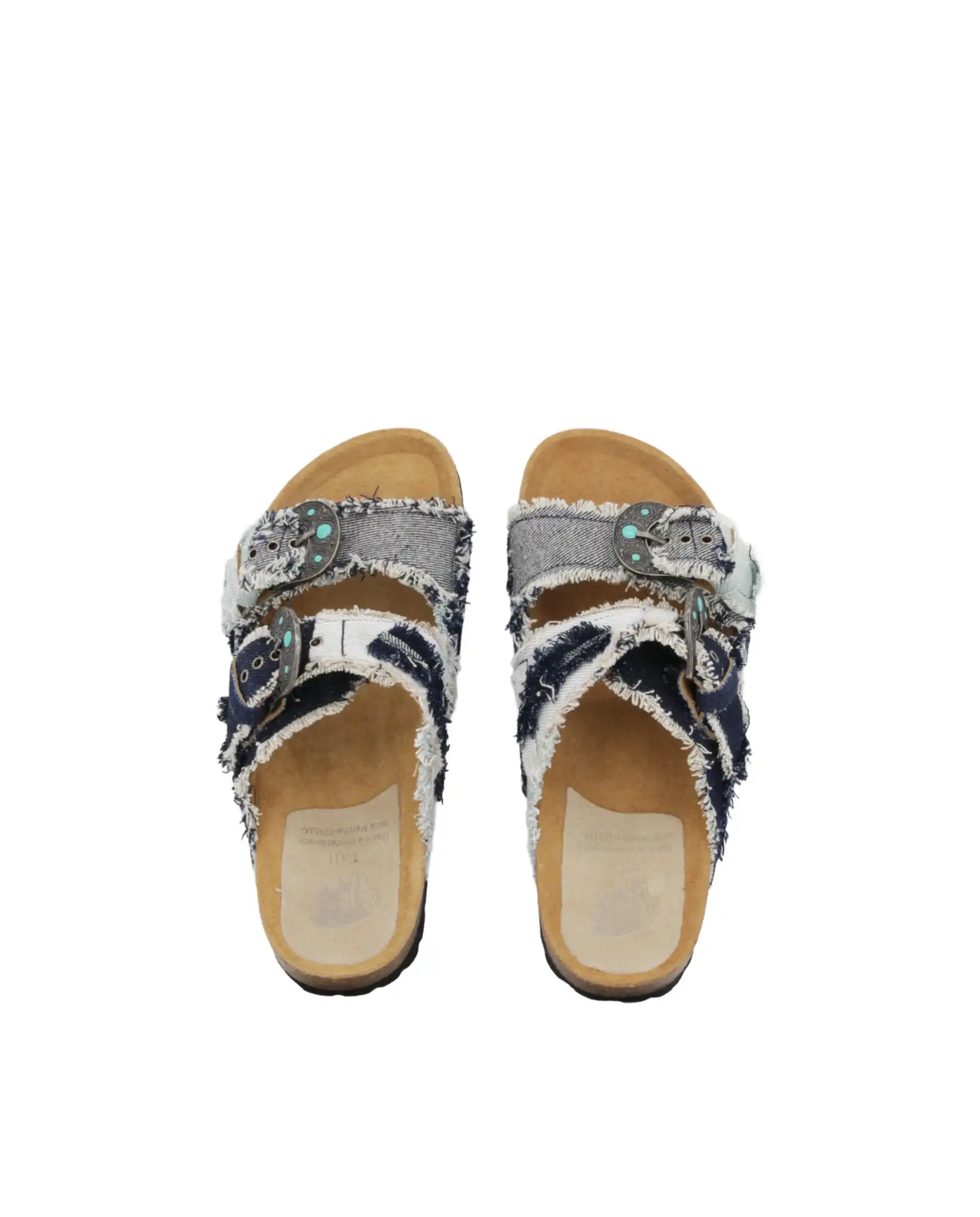 TAJI TAJI CIABATTINE BUCKLE PATCH BLU BLU