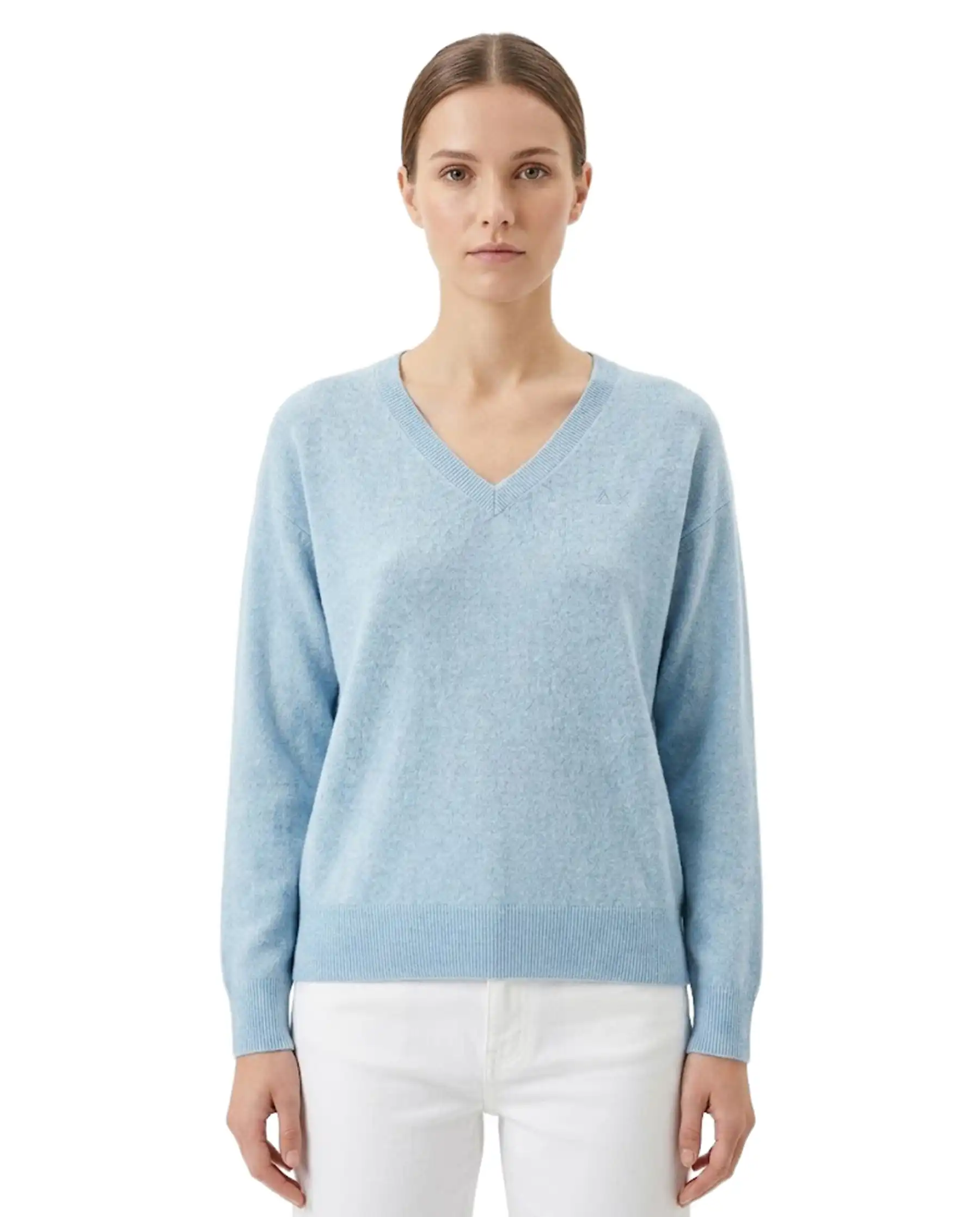 SUN68 SUN 68 MAGLIA NECK SWEATER CIELO CIELO