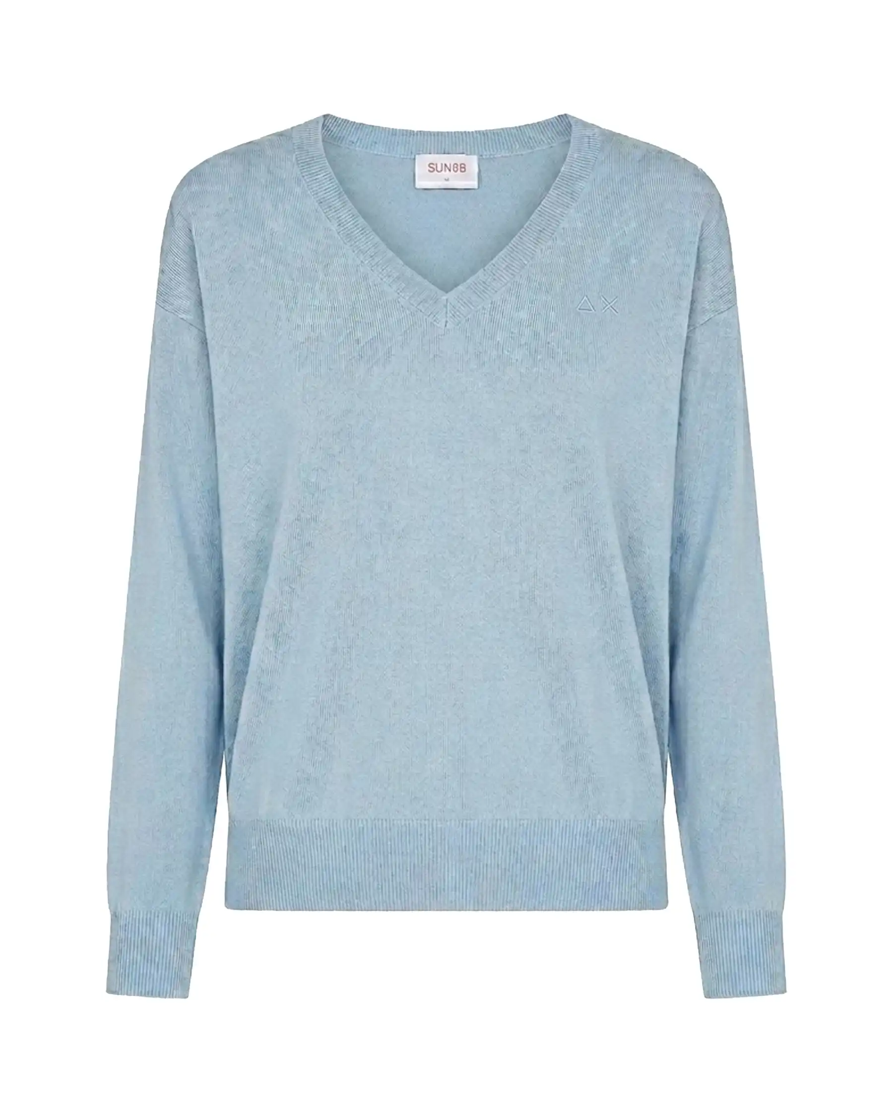 SUN68 SUN 68 MAGLIA NECK SWEATER CIELO CIELO