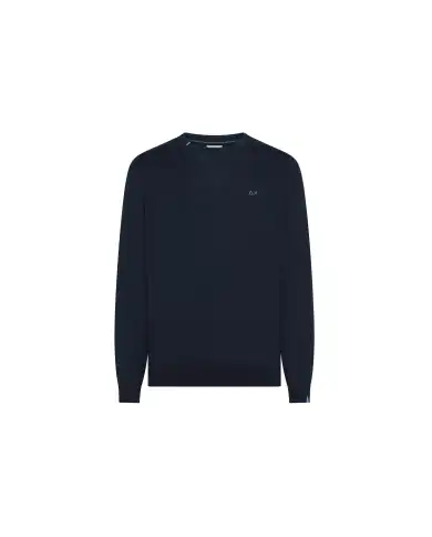 SUN68 SUN 68 MAGLIONE SWEATER BASIC BLU BLU