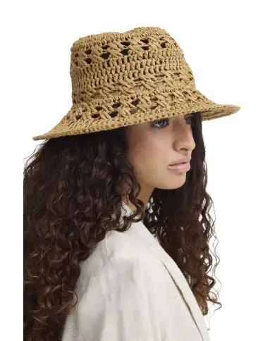 ICHI ICHI CAPPELLO A TESA LARGA FREJA BEIGE BEIGE