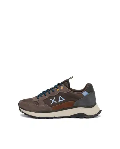 SUN68 SNEAKERS FIRE & CAMPING MARRONE