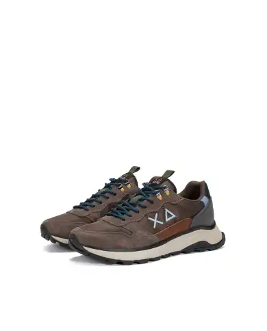 SUN68 SNEAKERS FIRE & CAMPING MARRONE