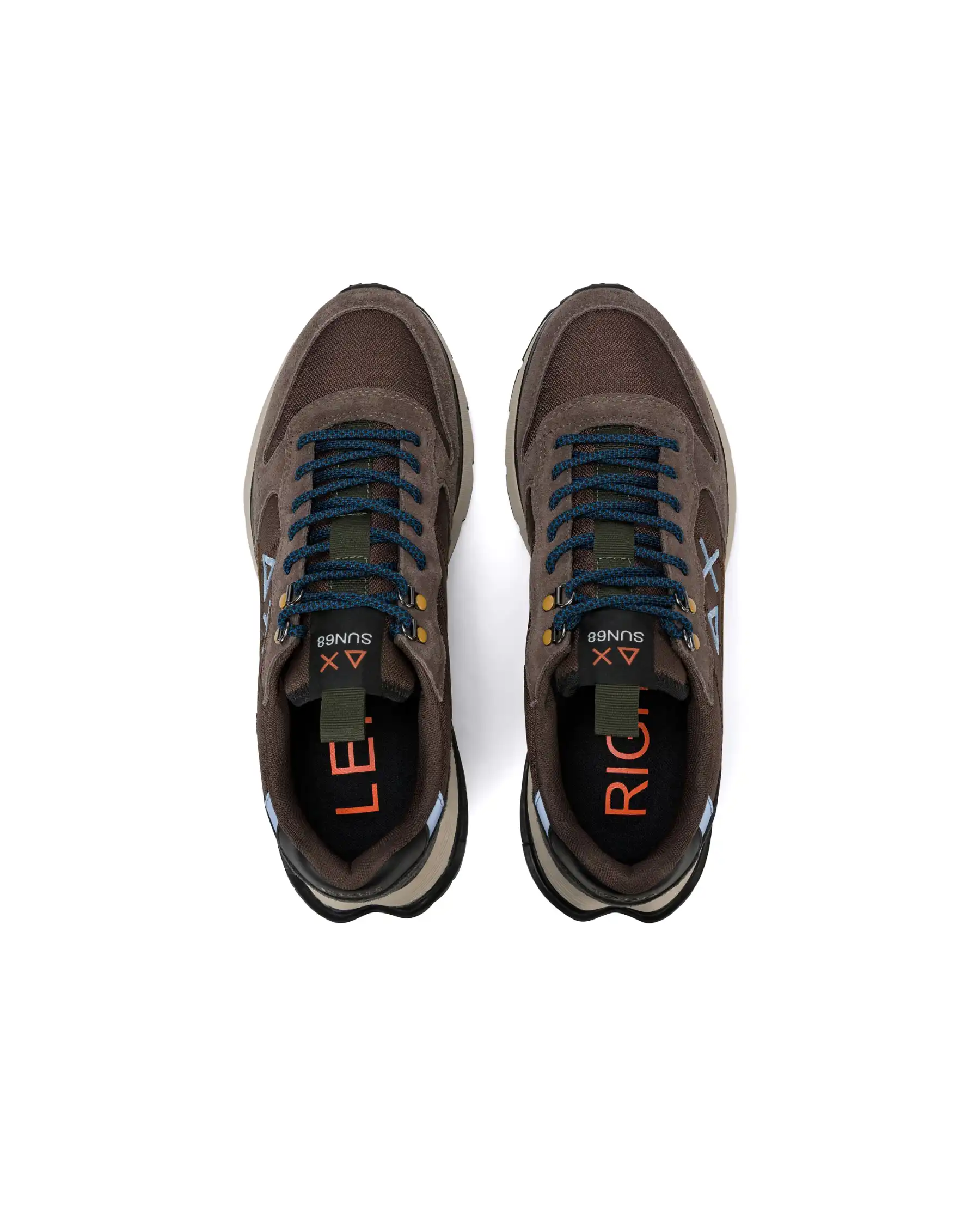 SUN68 SNEAKERS FIRE & CAMPING MARRONE