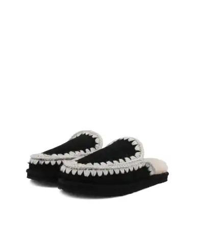MOU SLIPPER ESKIMO STITCH NERO