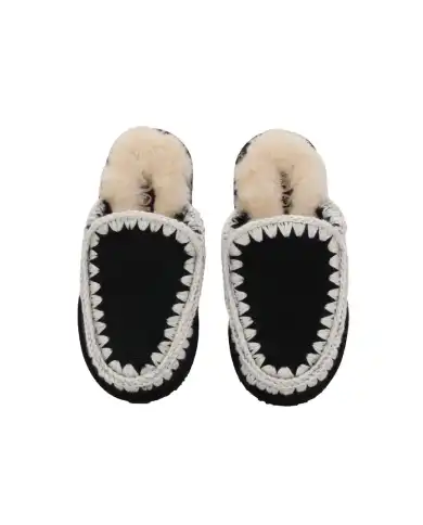 MOU SLIPPER ESKIMO STITCH NERO