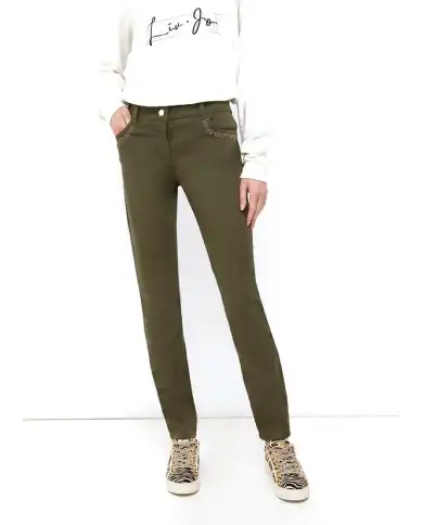 LIU JO PANTALONE CON STRASS VERDE LIU JO PANTALONE CON STRASS VERDE