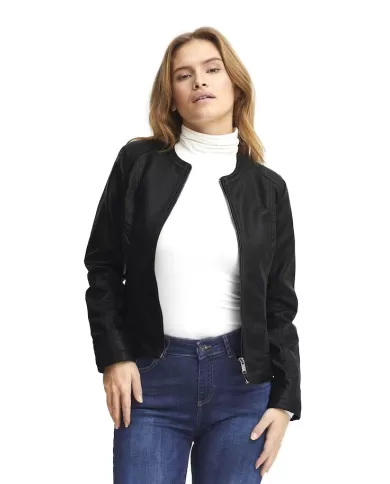 B.YOUNG GIACCA IN ECOPELLE NERO