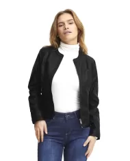 B.YOUNG GIACCA IN ECOPELLE NERO