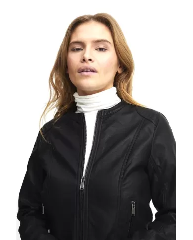 B.YOUNG GIACCA IN ECOPELLE NERO