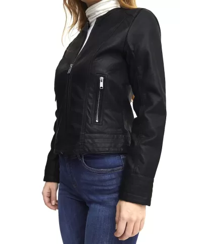 B.YOUNG GIACCA IN ECOPELLE NERO