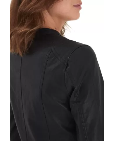 B.YOUNG GIACCA IN ECOPELLE NERO