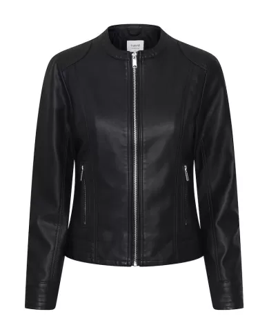 B.YOUNG GIACCA IN ECOPELLE NERO