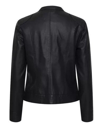 B.YOUNG GIACCA IN ECOPELLE NERO