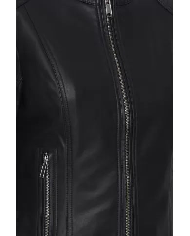 B.YOUNG GIACCA IN ECOPELLE NERO
