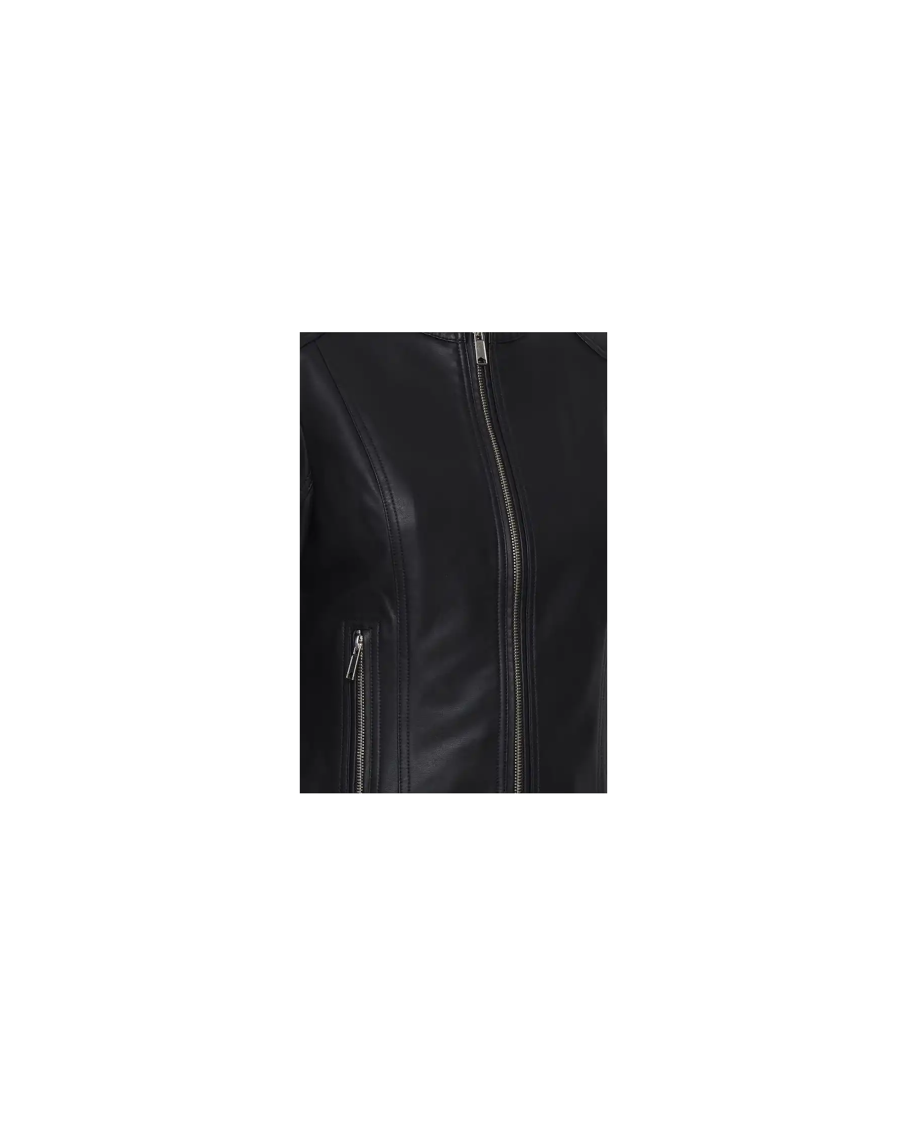 B.YOUNG GIACCA IN ECOPELLE NERO