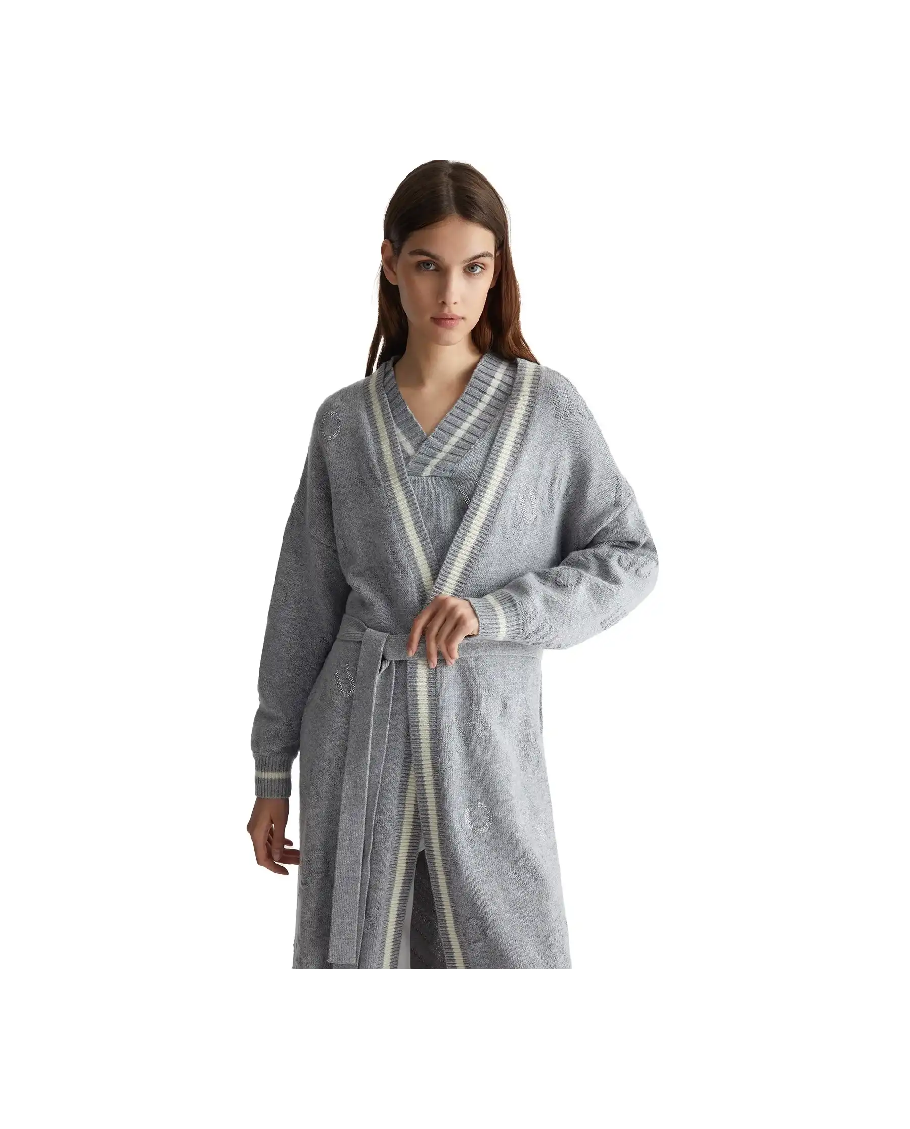 LIU JO CARDIGAN LUNGO GRIGIO