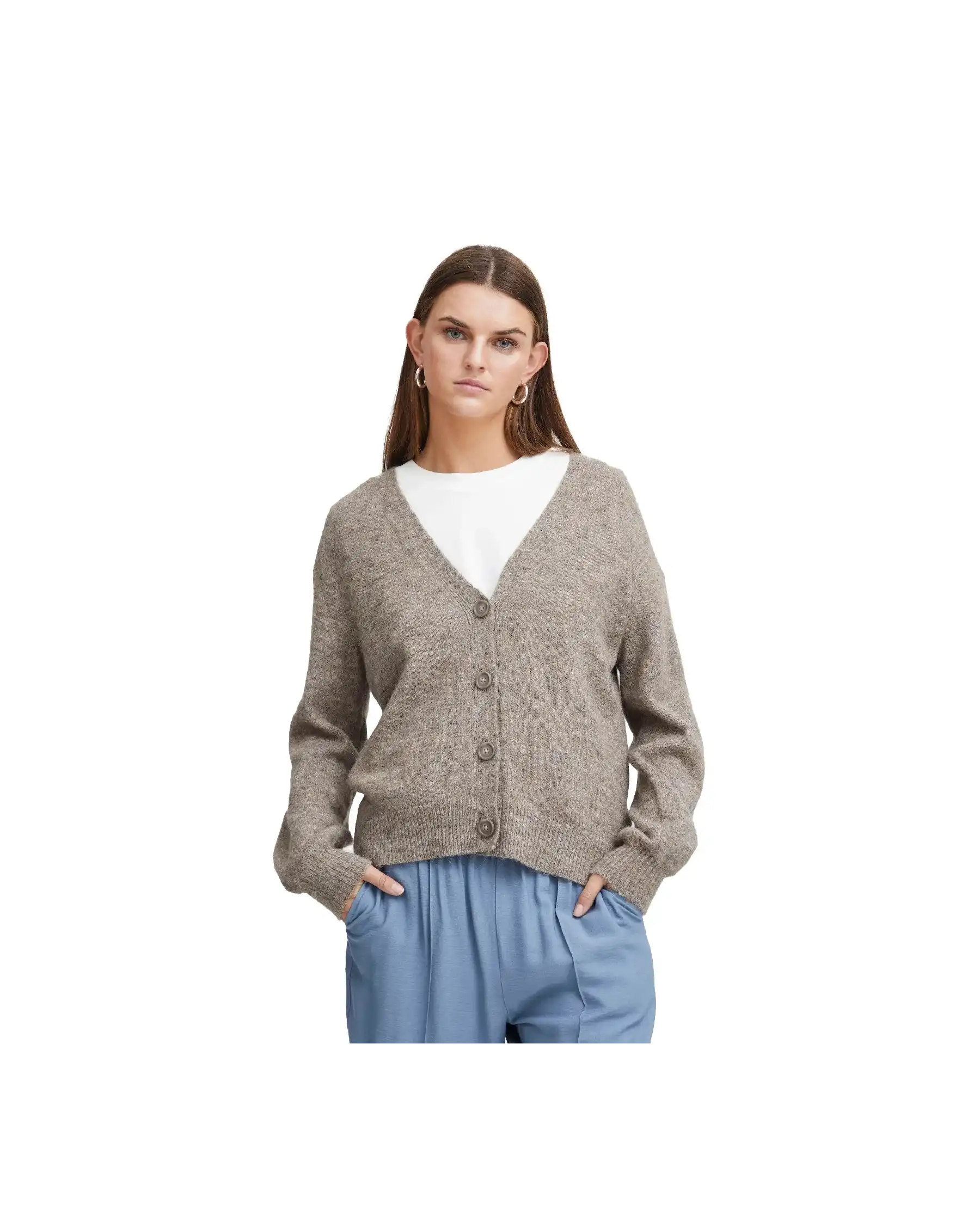 ICHI CARDIGAN GRIGIO