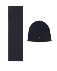 TOMMY HILFIGER SET BERRETTO E SCIARPA BLU