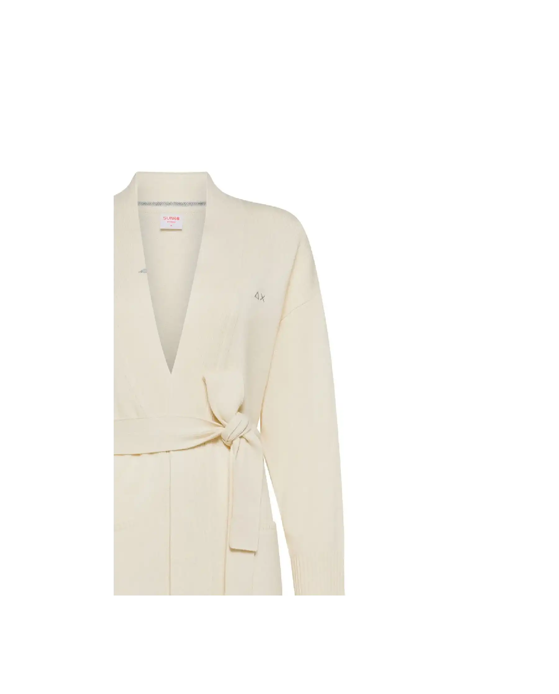 SUN 68 CARDIGAN LUNGO PANNA