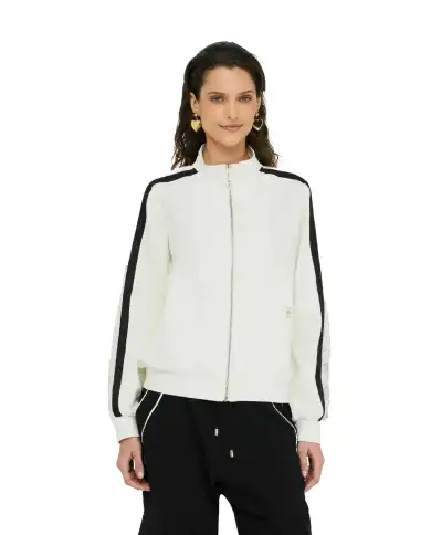 LIU JO FELPA CON ZIP BIANCO