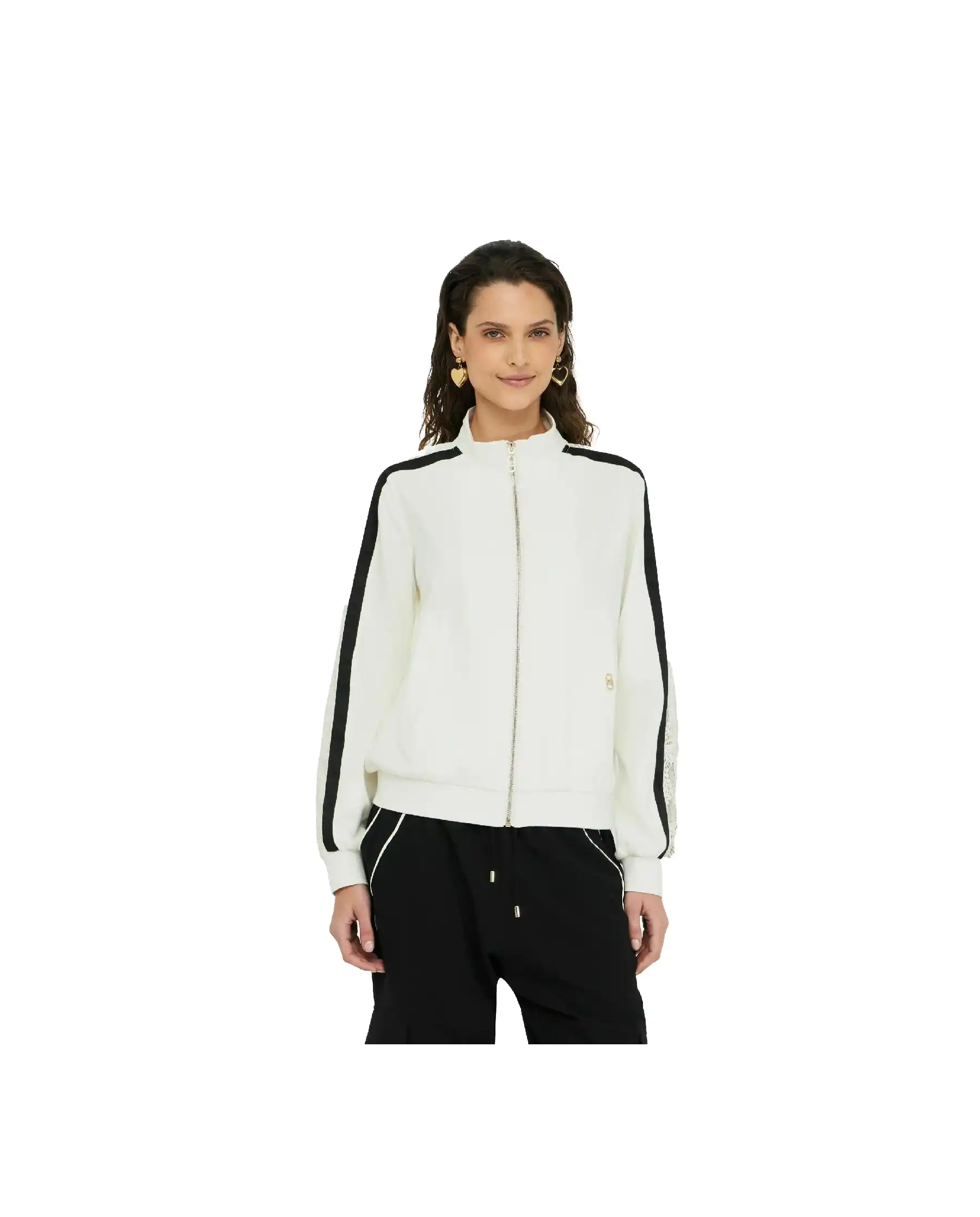 LIU JO FELPA CON ZIP BIANCO