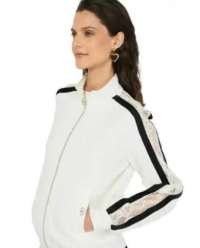 LIU JO FELPA CON ZIP BIANCO