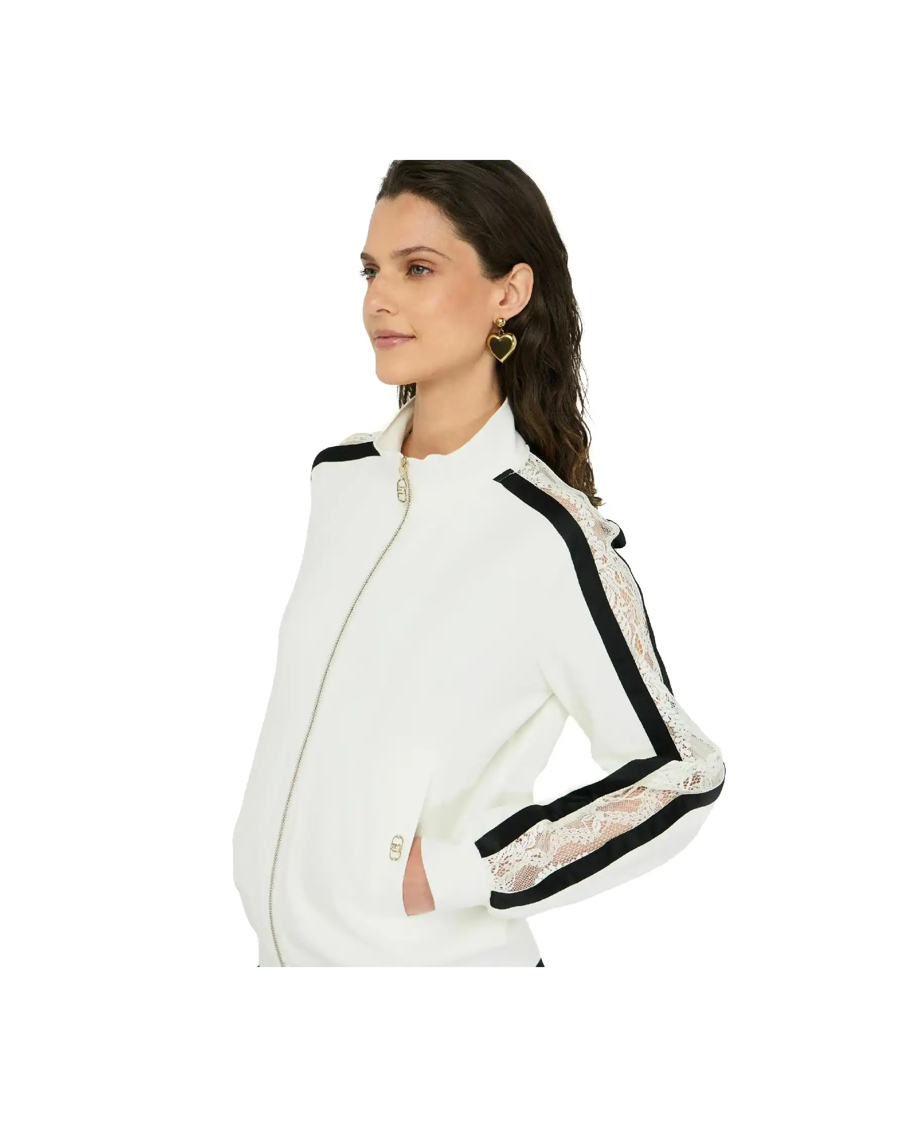 LIU JO FELPA CON ZIP BIANCO