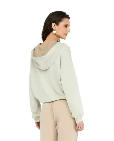 LIU JO FELPA CON CAPPUCCIO BEIGE