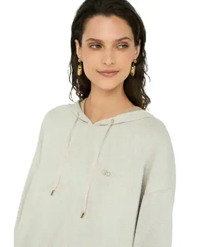 LIU JO FELPA CON CAPPUCCIO GRIGIO