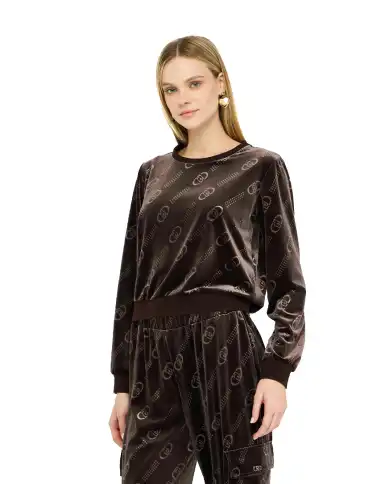 LIU JO FELPA MARRONE