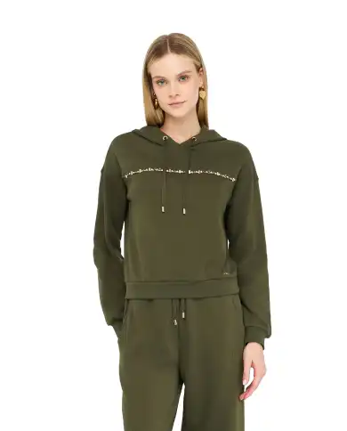 LIU JO FELPA VERDE MILITARE