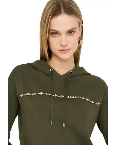 LIU JO FELPA VERDE MILITARE LIU JO FELPA VERDE MILITARE